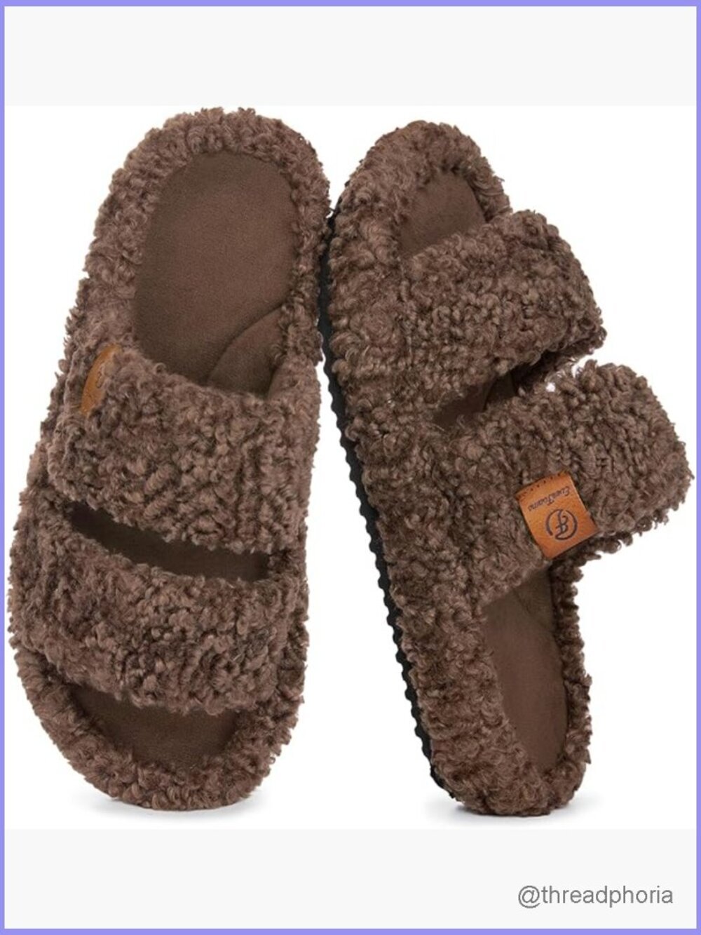 Womens Faux Fur Open Toe Slippers Memory Foam Comfort House Shoes